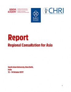 Cover of the Report or the Regional Consultation for Asia