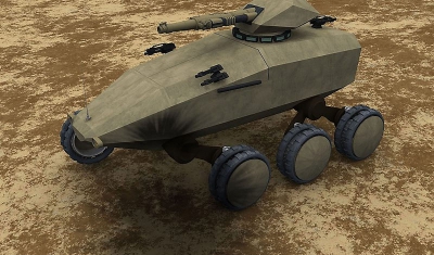 A computer graphic simulation of a Future Protected Vehicle