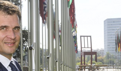 Nils Melzer at the United Nations Office at Geneva after his appointment as Special Rapporteur on torture