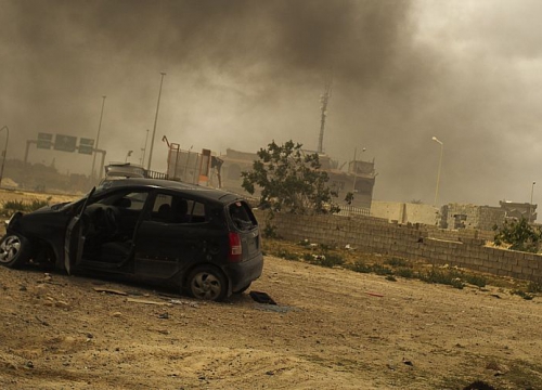  Libya, Misrata, Tripoli Street. After a battle between members of the armed opposition and government forces.