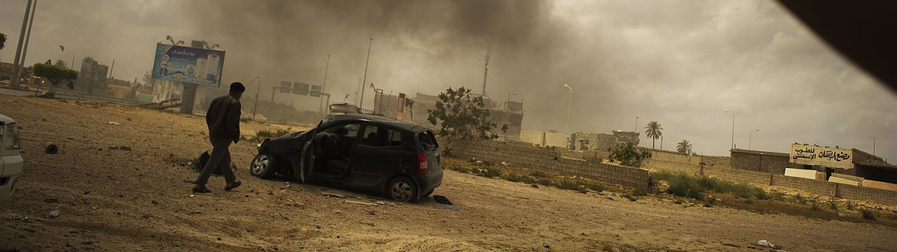  Libya, Misrata, Tripoli Street. After a battle between members of the armed opposition and government forces.